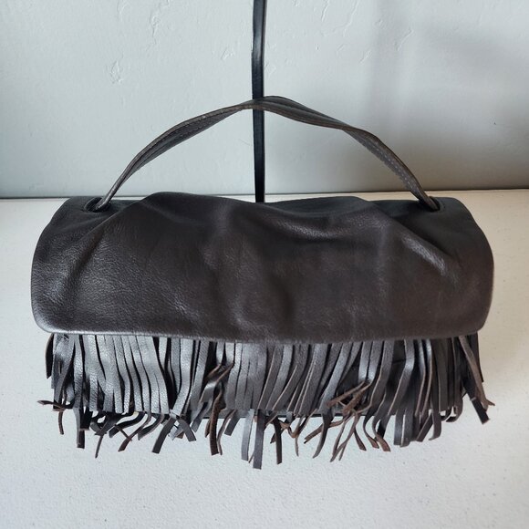Furla Brown Fringe Bag "EUC" - Picture 4 of 16